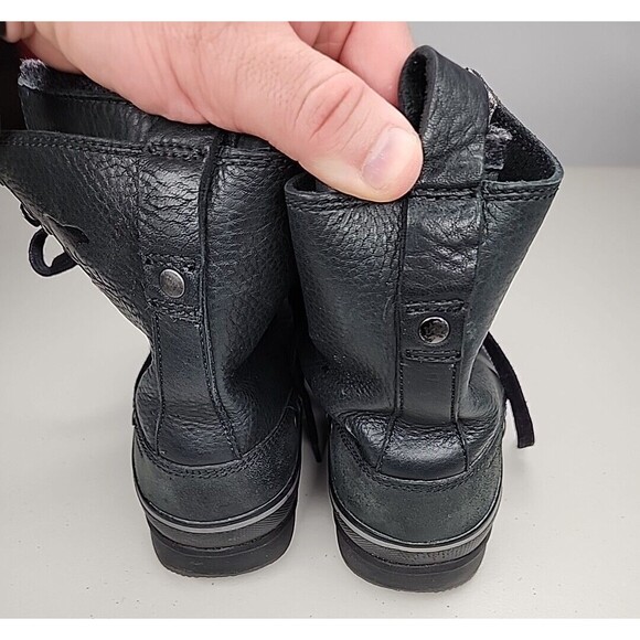 Sorel Black Kingston Peak Leather Moc Winter Snow Lace Up Boot Men's Sz 9 EUC - Picture 4 of 6